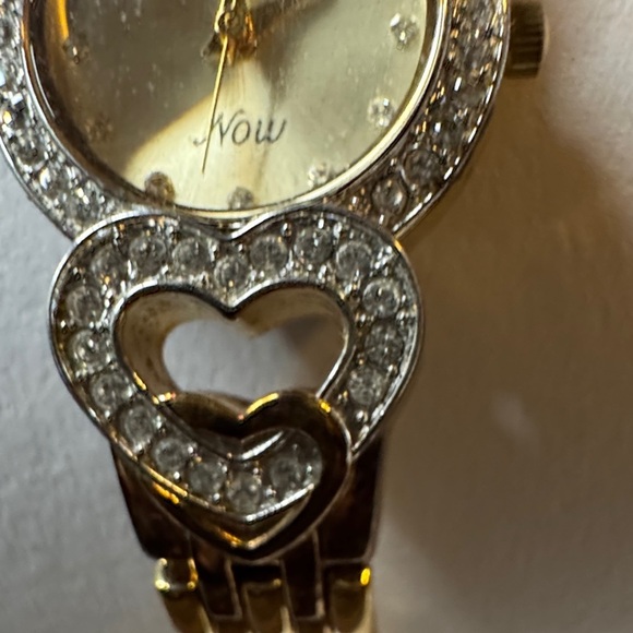 Armitron Women\'s Gold Watch with Heart Accents